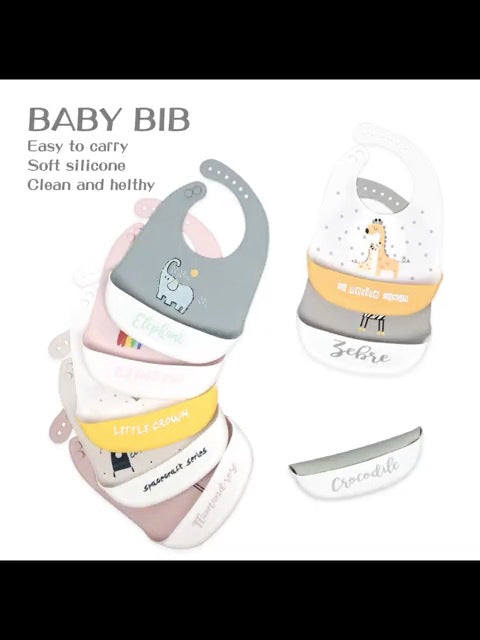 Mommy & Baby Giraffe Silicone Baby Bib