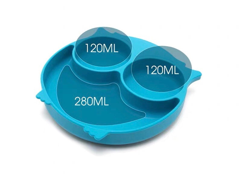 Owl Silicone Suction Plate - Sky Blue