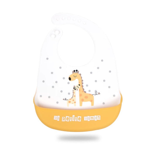 Mommy & Baby Giraffe Silicone Baby Bib