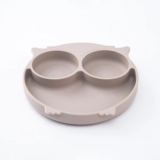 Owl Silicone Suction Plate - Grey