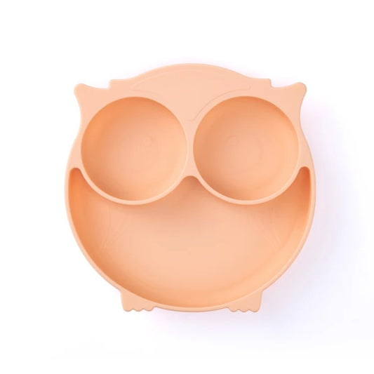 Owl Silicone Suction Plate - Bright Orange