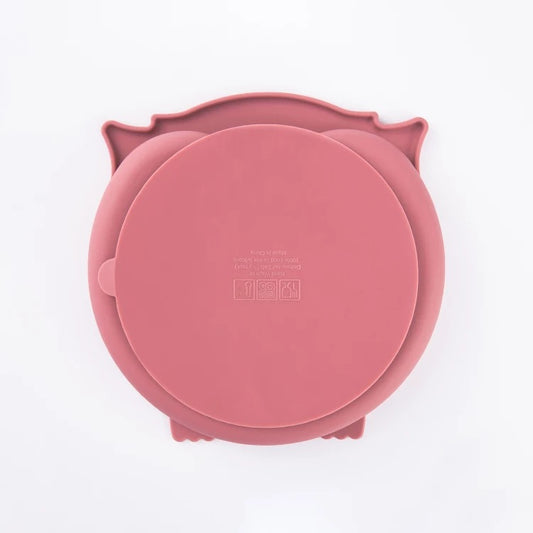 Owl Silicone Suction Plate - Rose